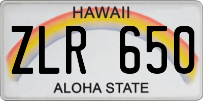 HI license plate ZLR650