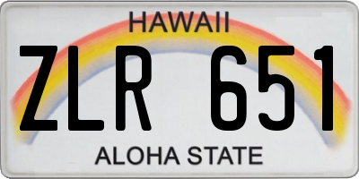 HI license plate ZLR651