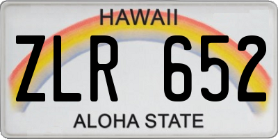 HI license plate ZLR652