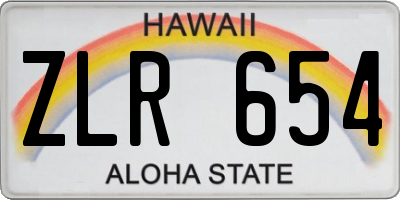 HI license plate ZLR654