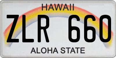 HI license plate ZLR660