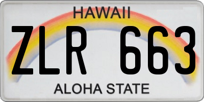 HI license plate ZLR663