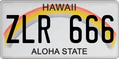 HI license plate ZLR666