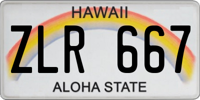 HI license plate ZLR667