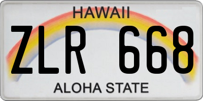 HI license plate ZLR668