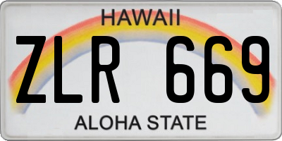 HI license plate ZLR669