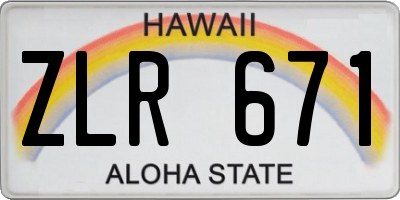 HI license plate ZLR671