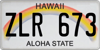HI license plate ZLR673