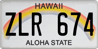 HI license plate ZLR674