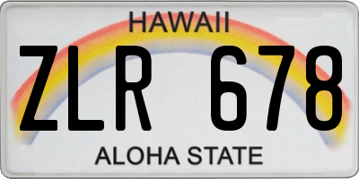 HI license plate ZLR678