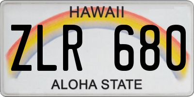 HI license plate ZLR680