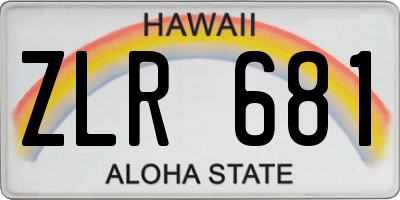 HI license plate ZLR681