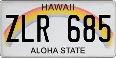 HI license plate ZLR685