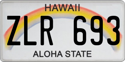 HI license plate ZLR693