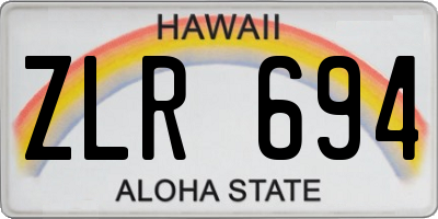 HI license plate ZLR694