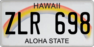 HI license plate ZLR698