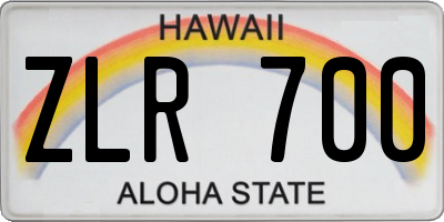 HI license plate ZLR700