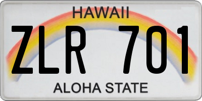 HI license plate ZLR701