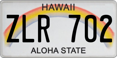 HI license plate ZLR702
