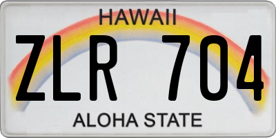 HI license plate ZLR704