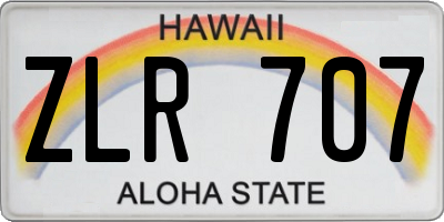 HI license plate ZLR707