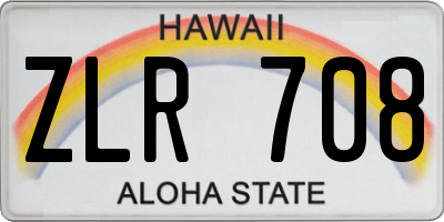 HI license plate ZLR708