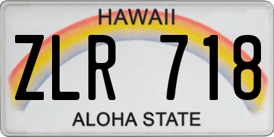 HI license plate ZLR718