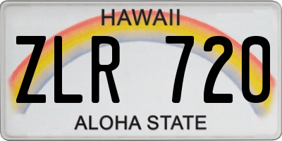HI license plate ZLR720