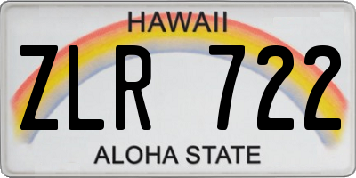 HI license plate ZLR722