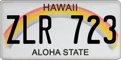 HI license plate ZLR723