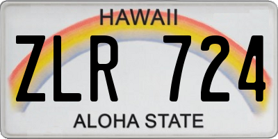 HI license plate ZLR724