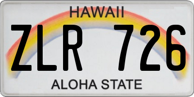 HI license plate ZLR726
