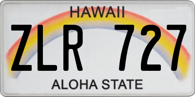 HI license plate ZLR727
