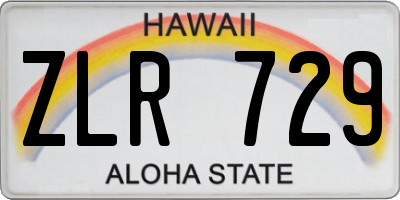 HI license plate ZLR729