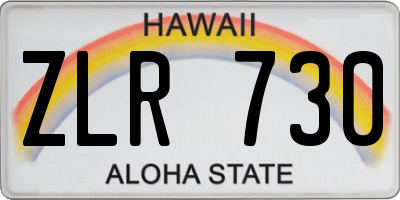 HI license plate ZLR730