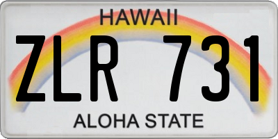 HI license plate ZLR731