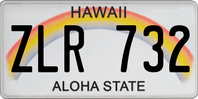 HI license plate ZLR732