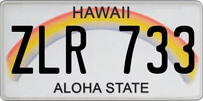 HI license plate ZLR733