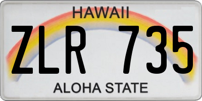 HI license plate ZLR735