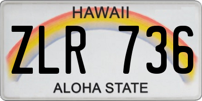 HI license plate ZLR736