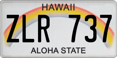 HI license plate ZLR737