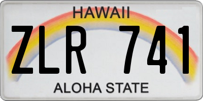 HI license plate ZLR741
