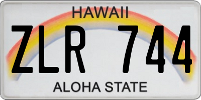HI license plate ZLR744