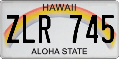 HI license plate ZLR745