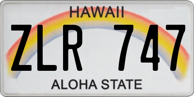HI license plate ZLR747