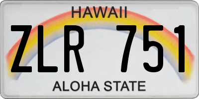 HI license plate ZLR751