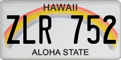 HI license plate ZLR752