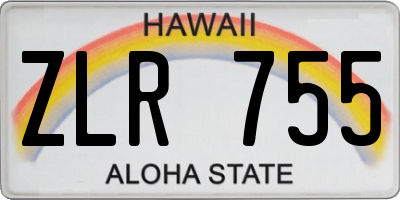 HI license plate ZLR755