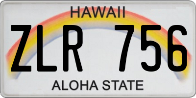 HI license plate ZLR756