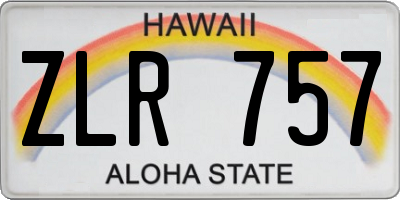 HI license plate ZLR757